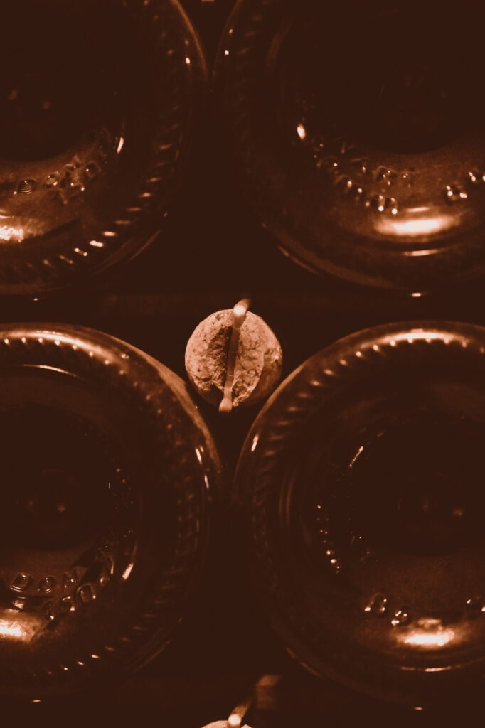 Aging champagne cellars at ruinart, reims france