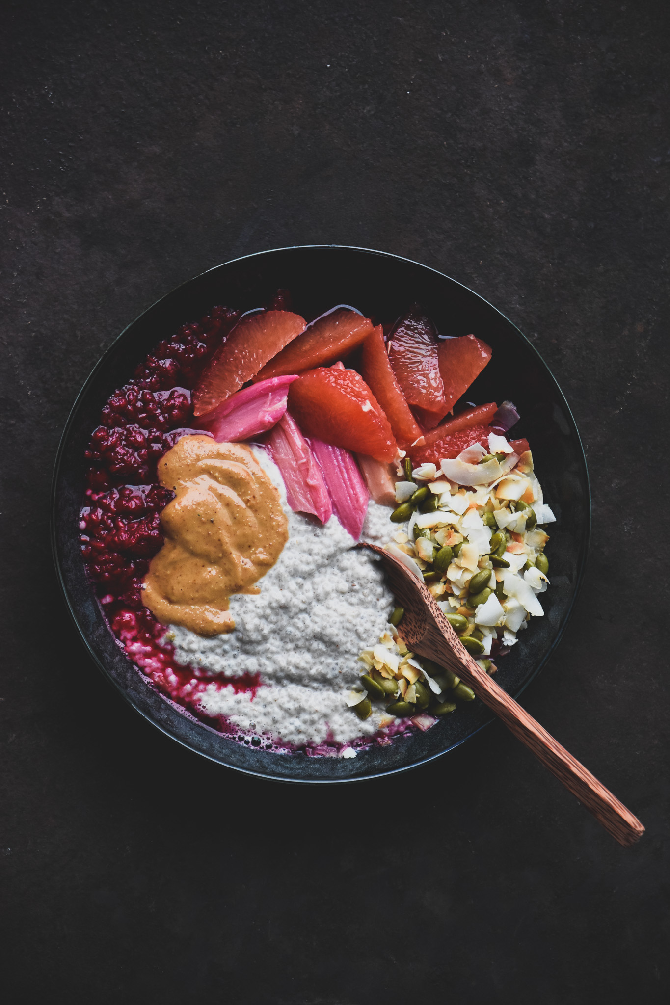 Chia pudding with rhubarb