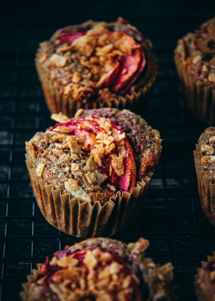 Apple breakfast muffins lined up