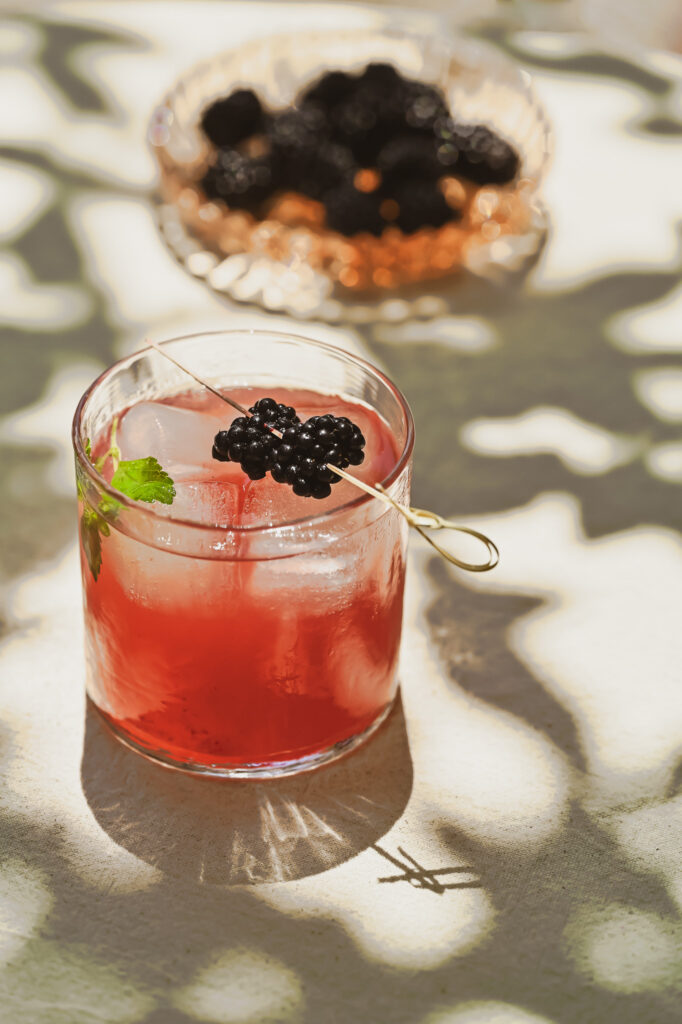 Mocktail with blackberries