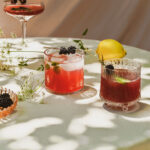 Blackberry Lemon balm Mocktail on a sunny table