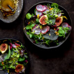 Wild herb salad with chamomille dressing