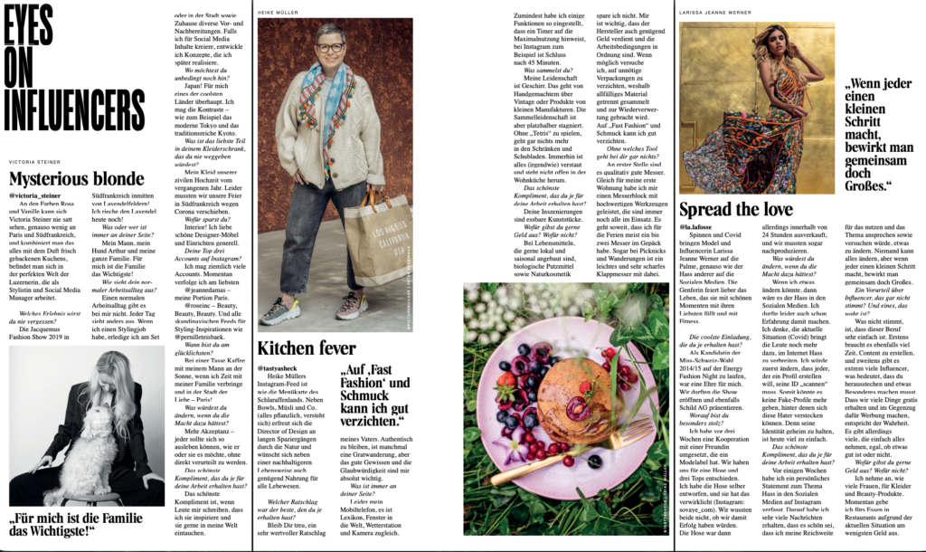 Faces Mag Switzerland May 2021, Influencers